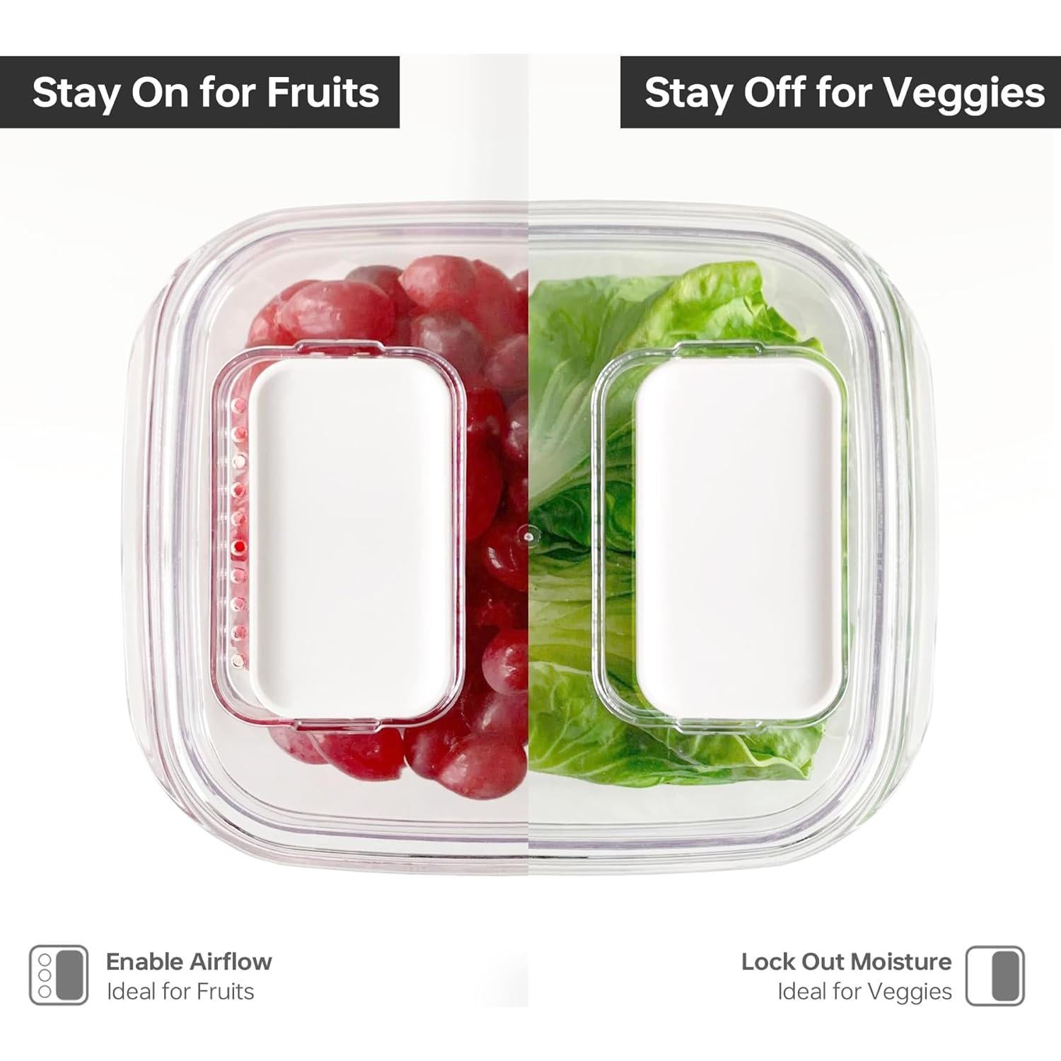 Contenedor Felli Duo Fresh Veggie Keeper 3 Piezas 5.8qt