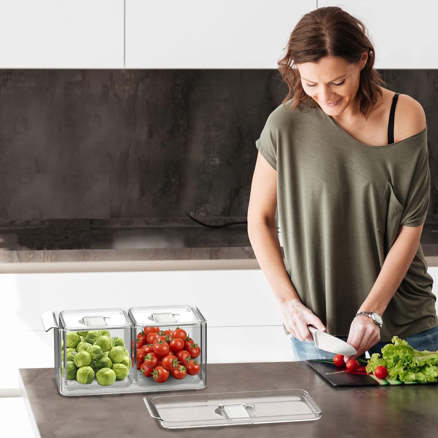 Contenedores apilables WAVELUX para refrigerador 3 piezas