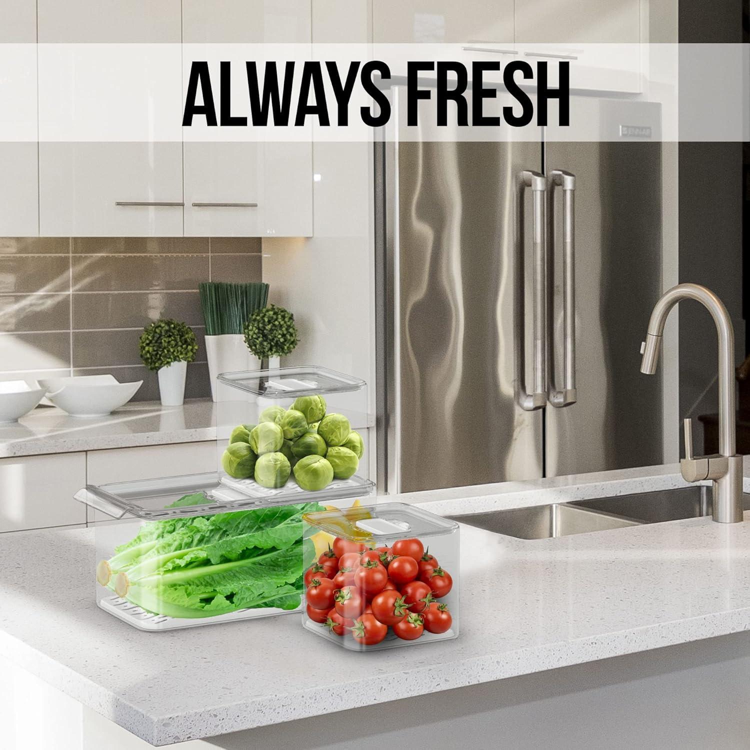 Contenedores apilables WAVELUX para refrigerador 3 piezas