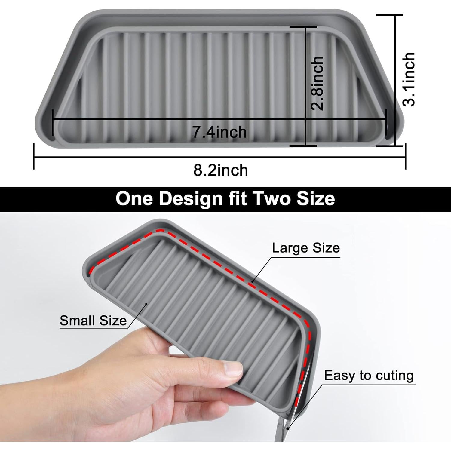 Bandeja de Goteo para Refrigerador KindGa 2 Piezas Gris 20.8x7.9cm