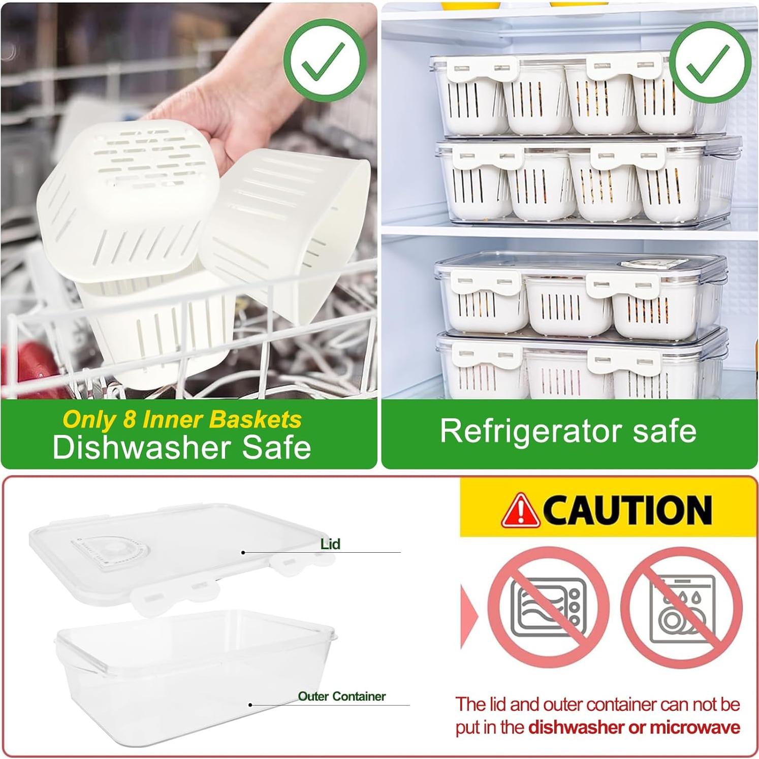 Bandeja de Servicio Dividida Shopwithgreen con Tapa y 8 Coladores