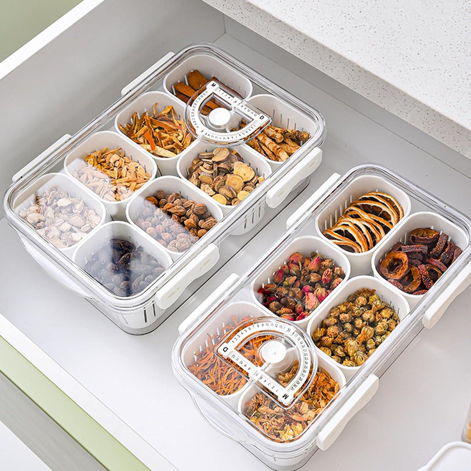 Bandeja de Servicio Dividida Shopwithgreen con Tapa y 8 Coladores