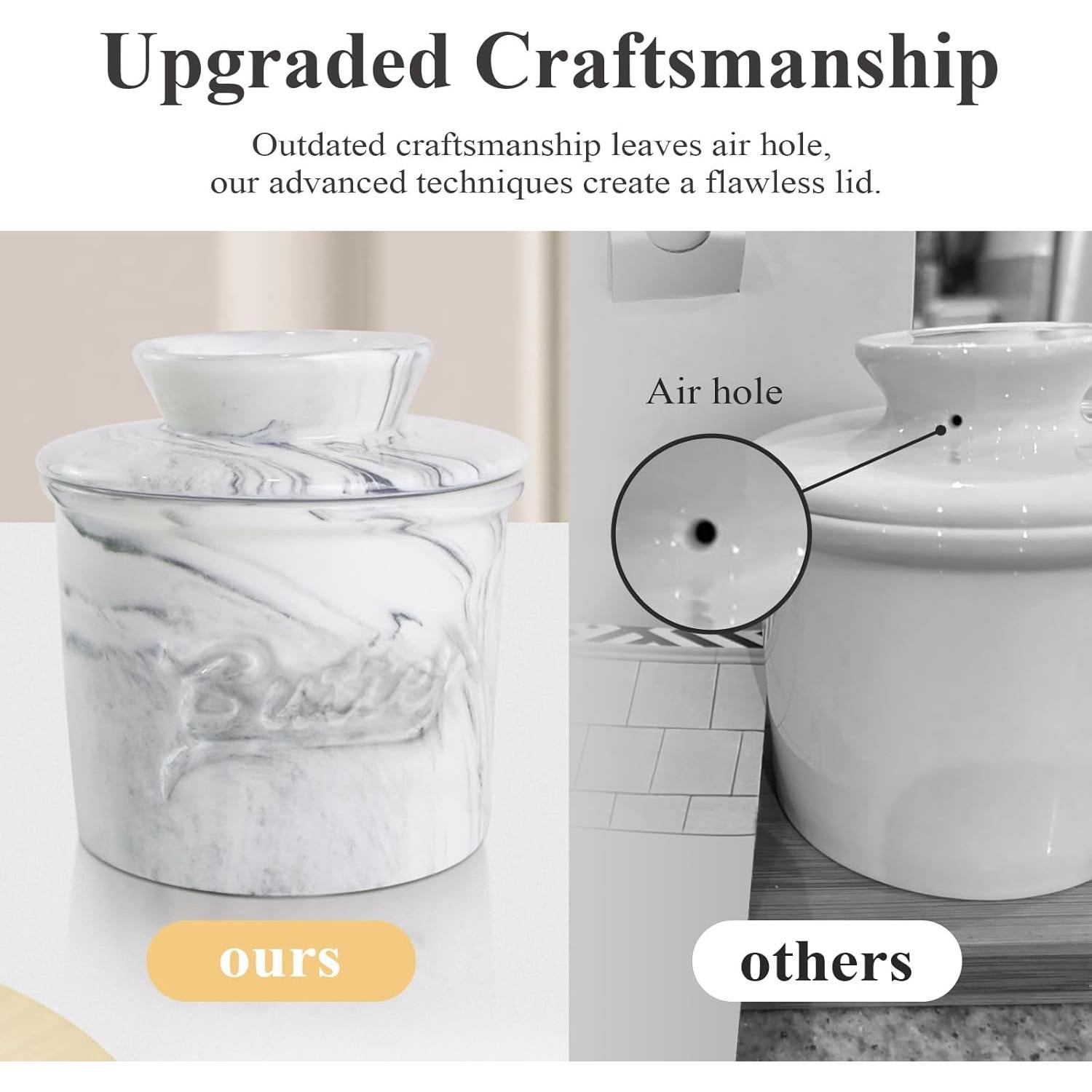 Crock de Mantequilla Cerámico MSJGA con Agua 0.5 Barra