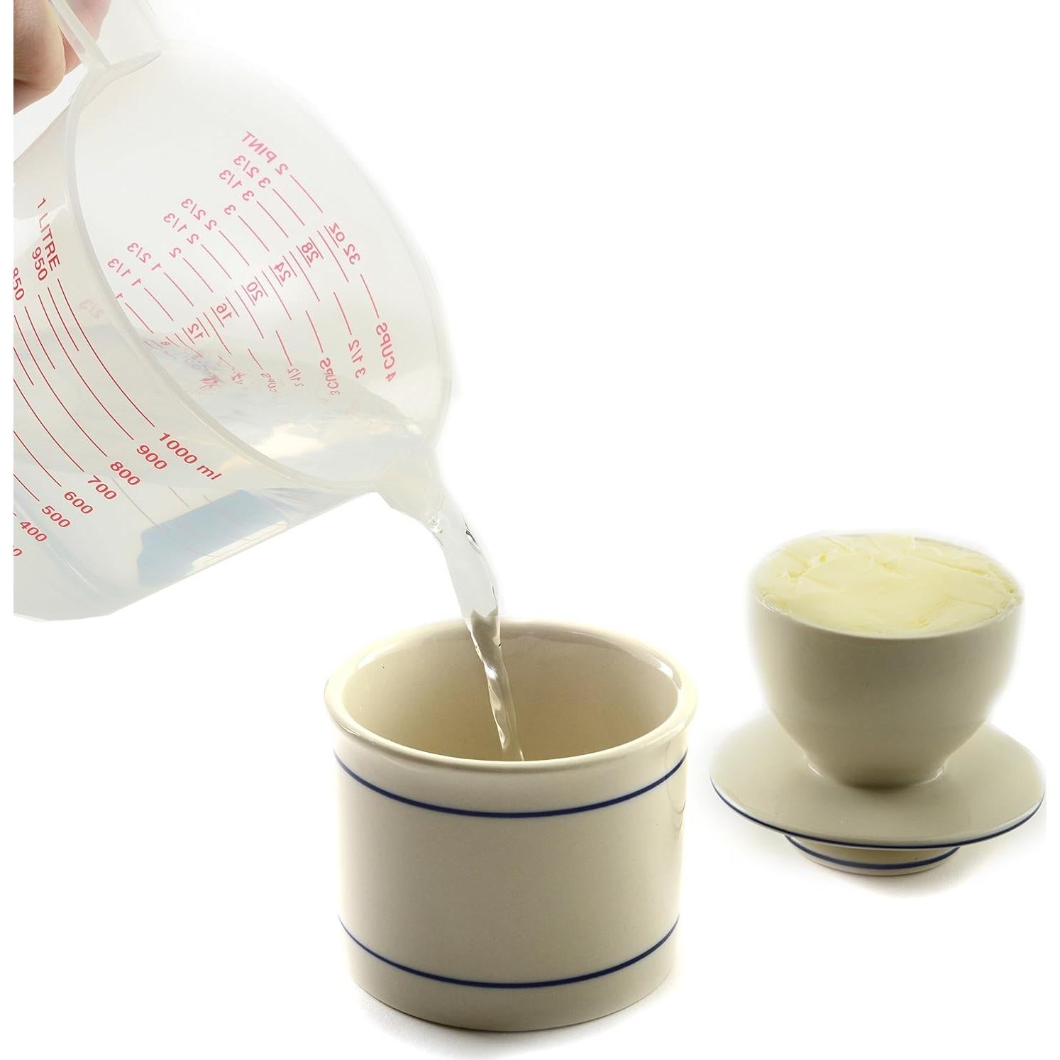 Butter Keeper Norpro Cerámica Esmaltada 10cm Blanco