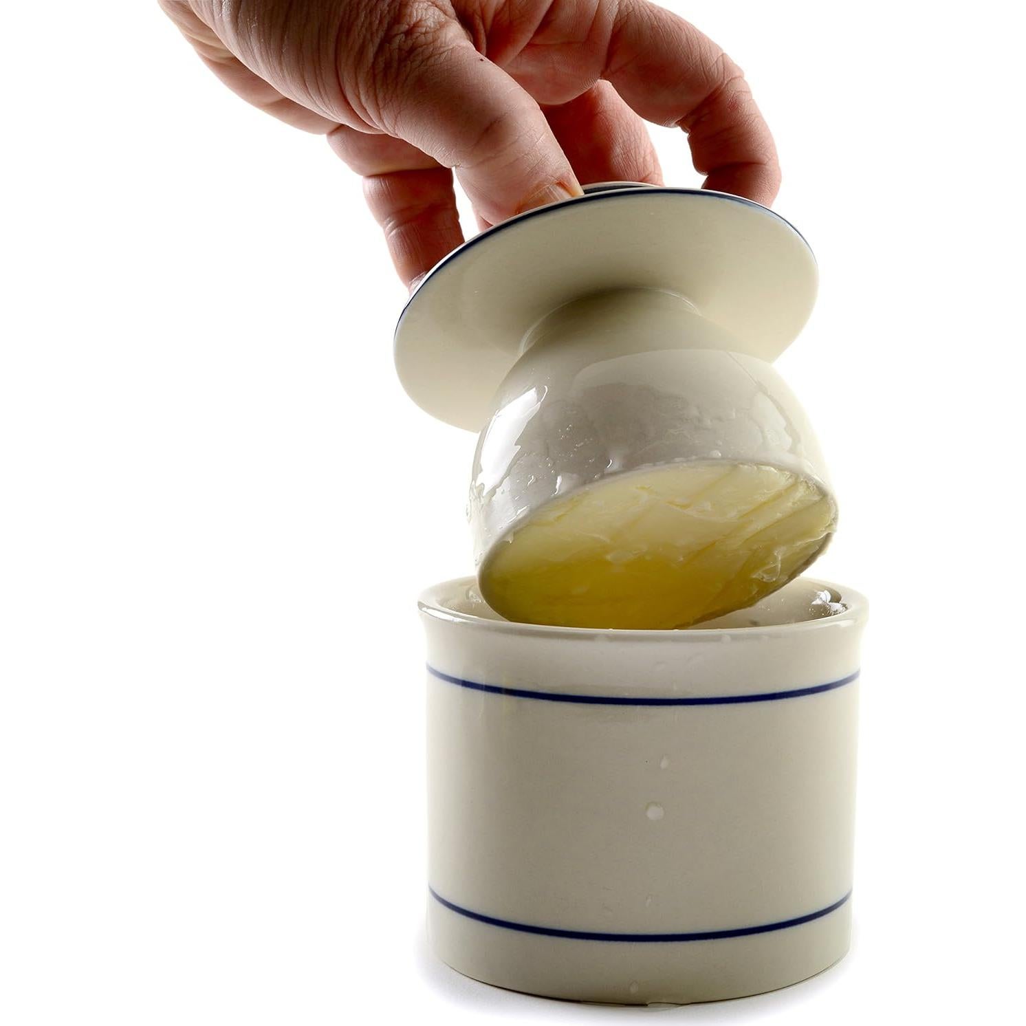 Butter Keeper Norpro Cerámica Esmaltada 10cm Blanco