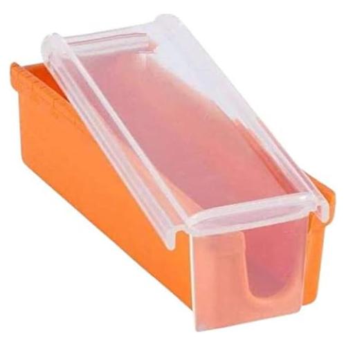 Conservador de Mantequilla de Silicona Naranja con Cuchilla 14x4.4cm