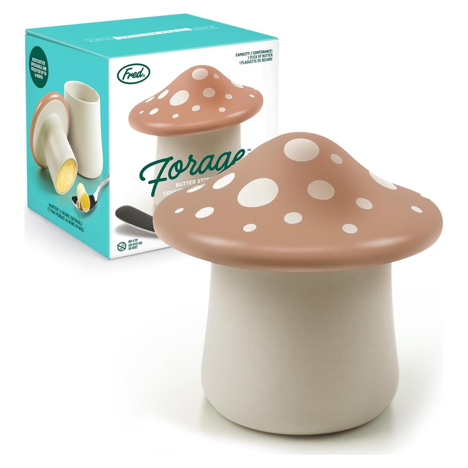 Contenedor de Mantequilla Forage Fred Cerámica 113g Diseño Champiñón