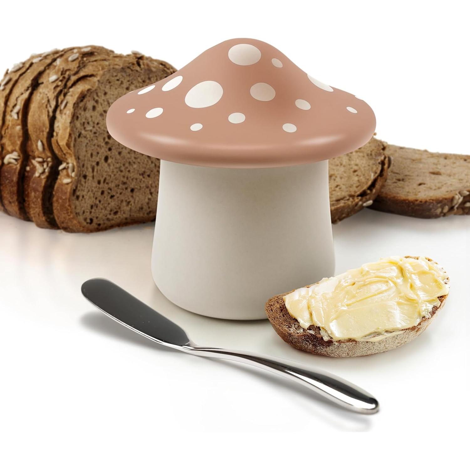 Contenedor de Mantequilla Forage Fred Cerámica 113g Diseño Champiñón
