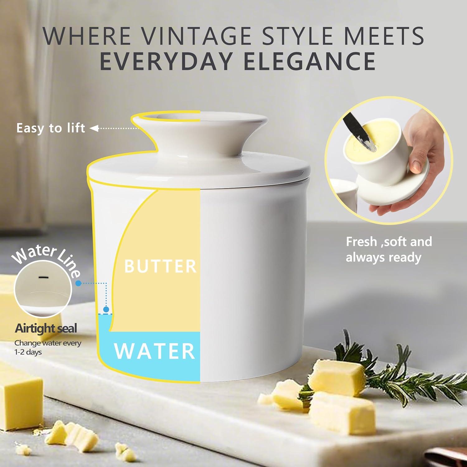 Crock de Mantequilla Rucocron Cerámica 250ml con Tapa