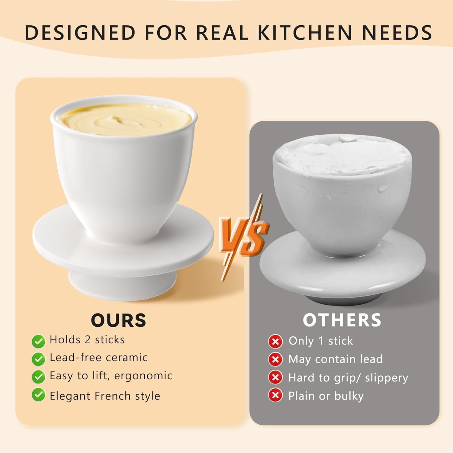 Crock de Mantequilla Rucocron Cerámica 250ml con Tapa