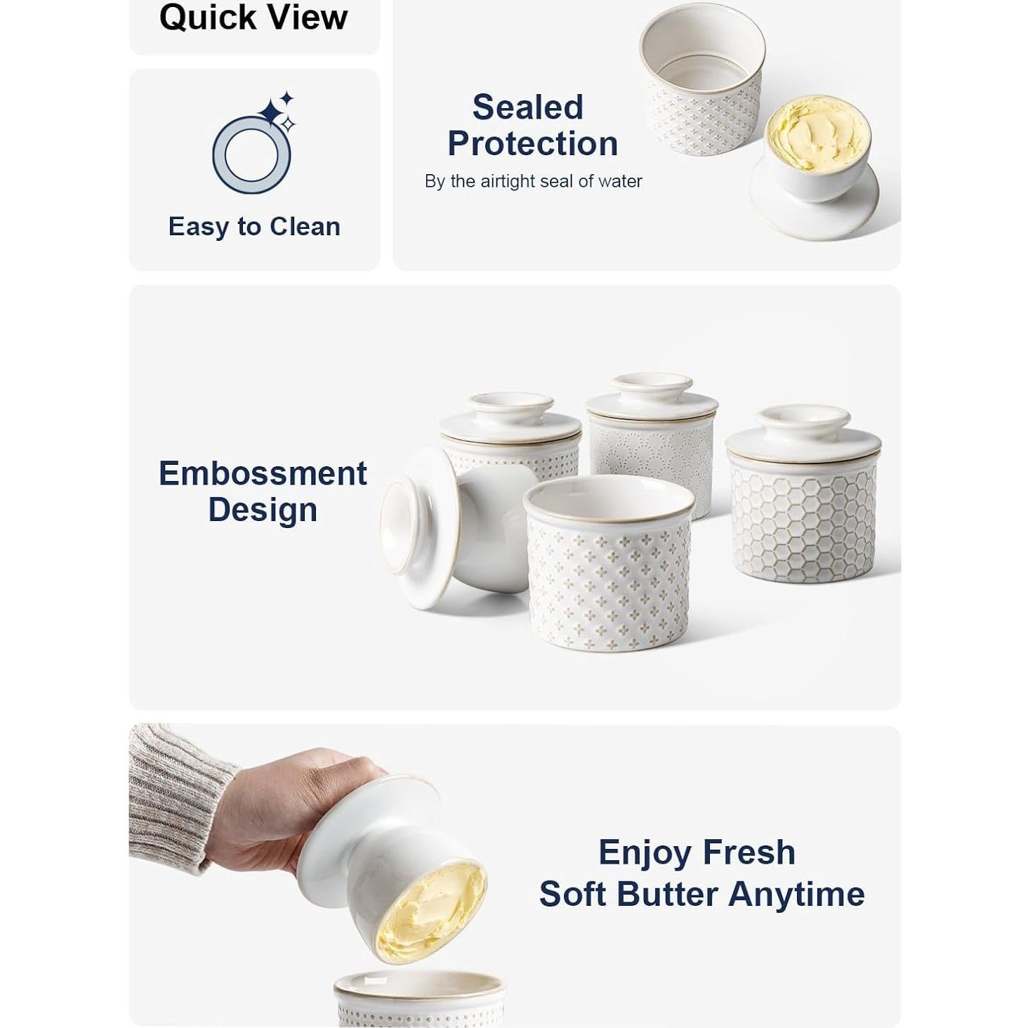 Tazón de Mantequilla LE TAUCI con Tapa y Sello Hermético 0.75kg