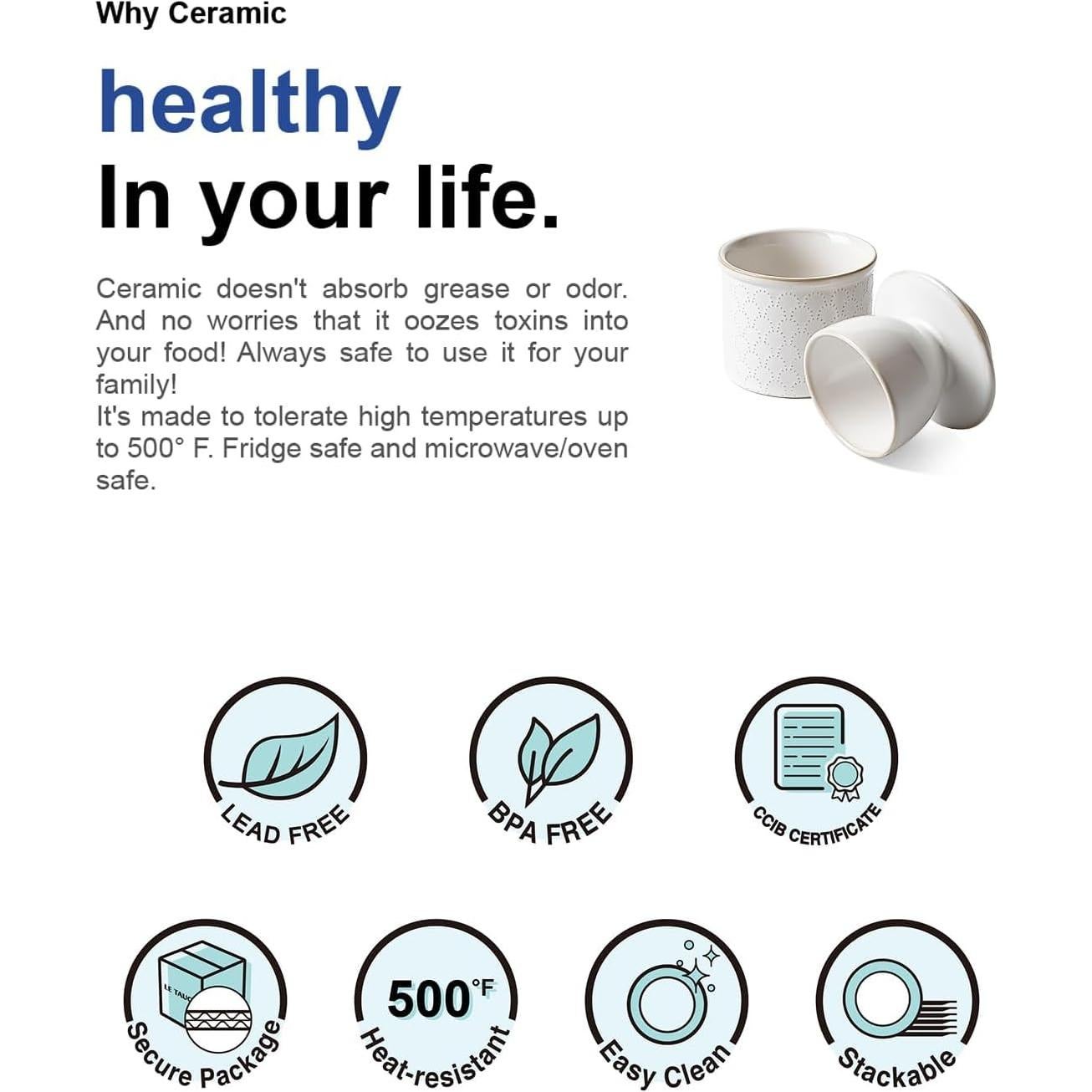 Tazón de Mantequilla LE TAUCI con Tapa y Sello Hermético 0.75kg