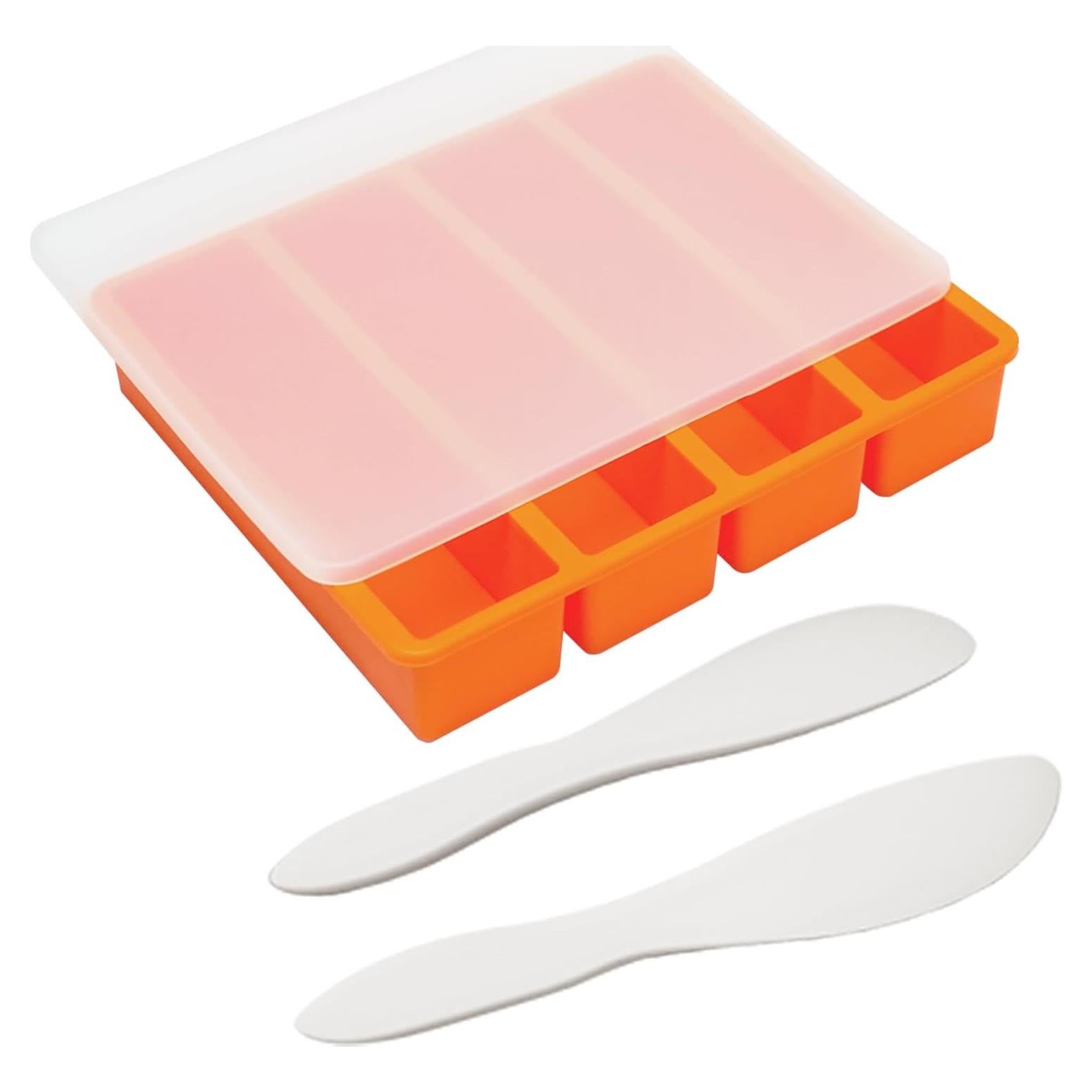 Molde de Mantequilla de Silicona UIRNCO con Tapa Naranja 0.45L