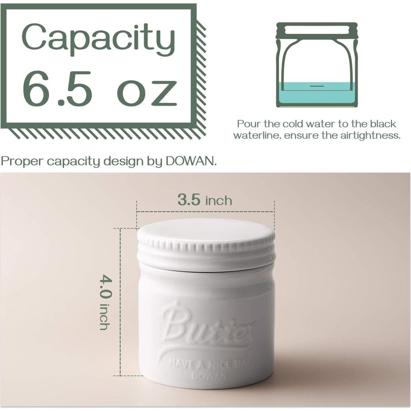 Tazón de Mantequilla DOWAN Mason Cerámica Blanco 5kg