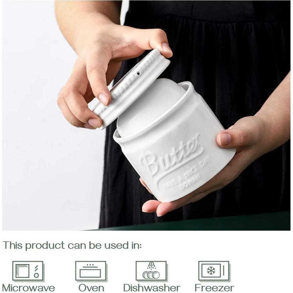 Tazón de Mantequilla DOWAN Mason Cerámica Blanco 5kg