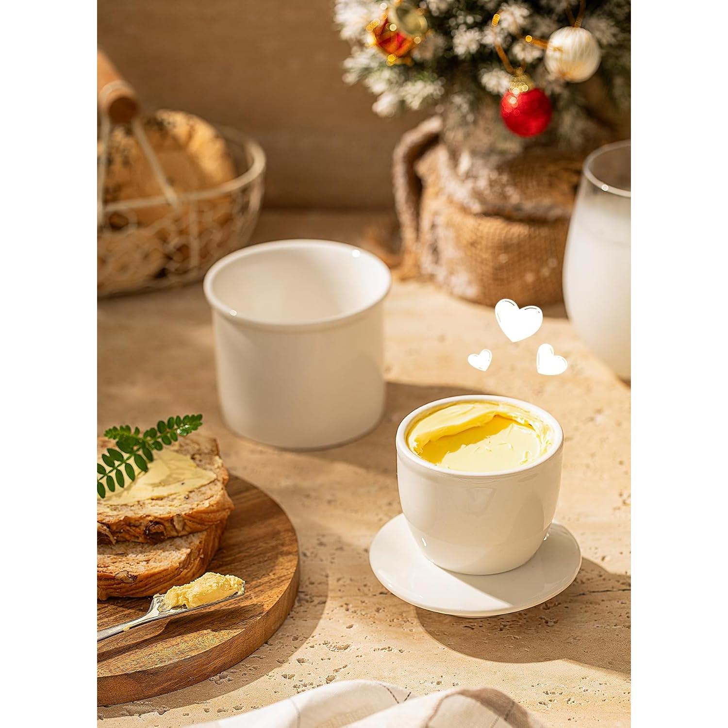 Plato de Mantequilla Sweese Blanco - Conservador de Porcelana 155g