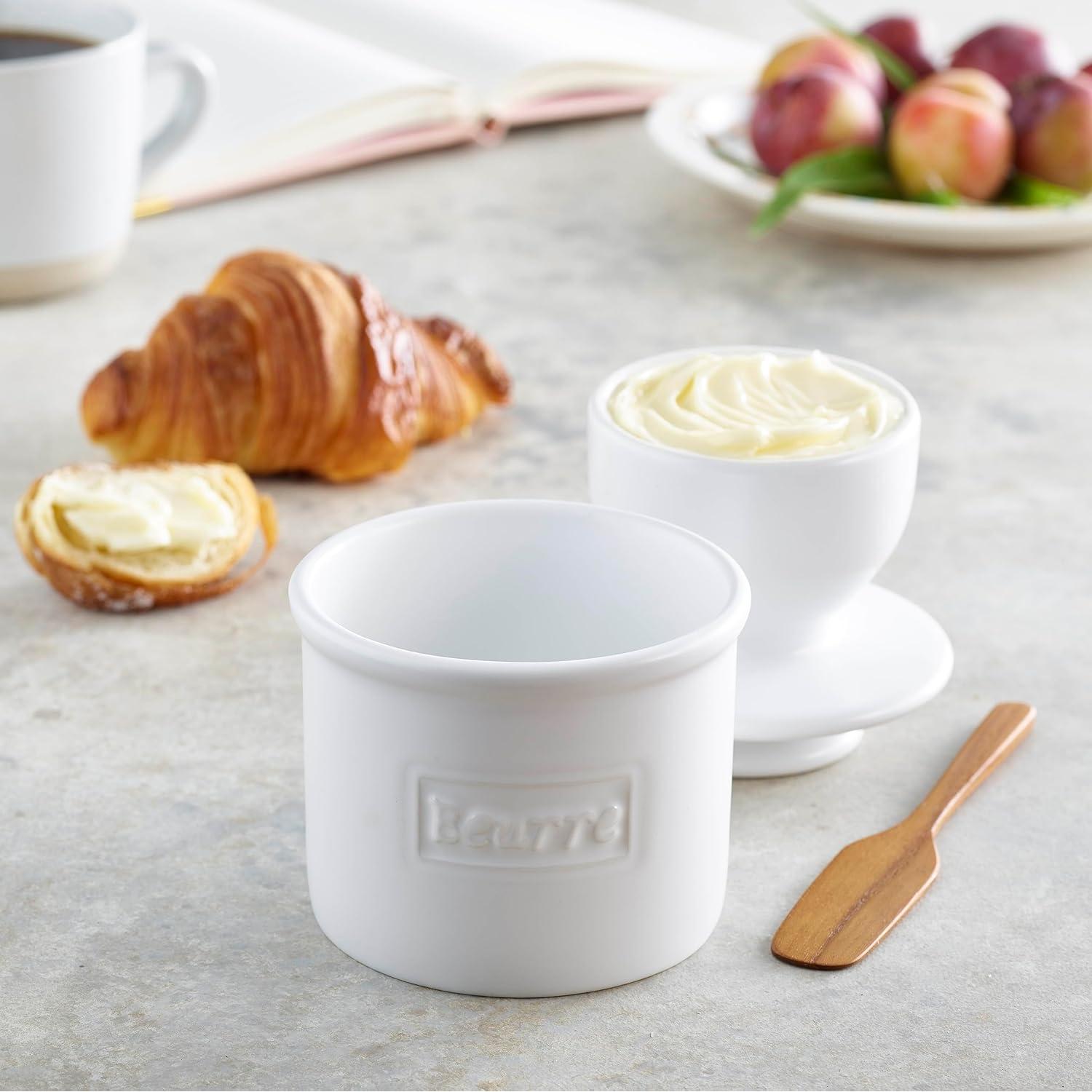 Butter Bell Crock Cerámica Francesa 125g L. Tremain Mate Blanco