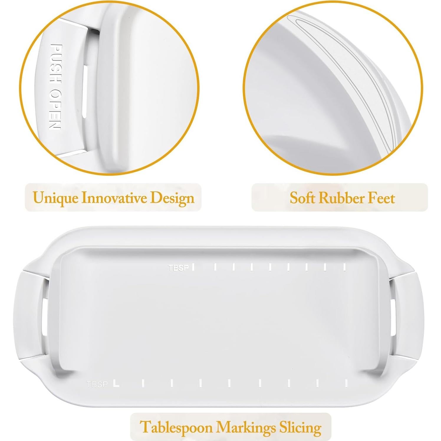 Plato para Mantequilla Hermético AONCO 245g con Tapa Blanco