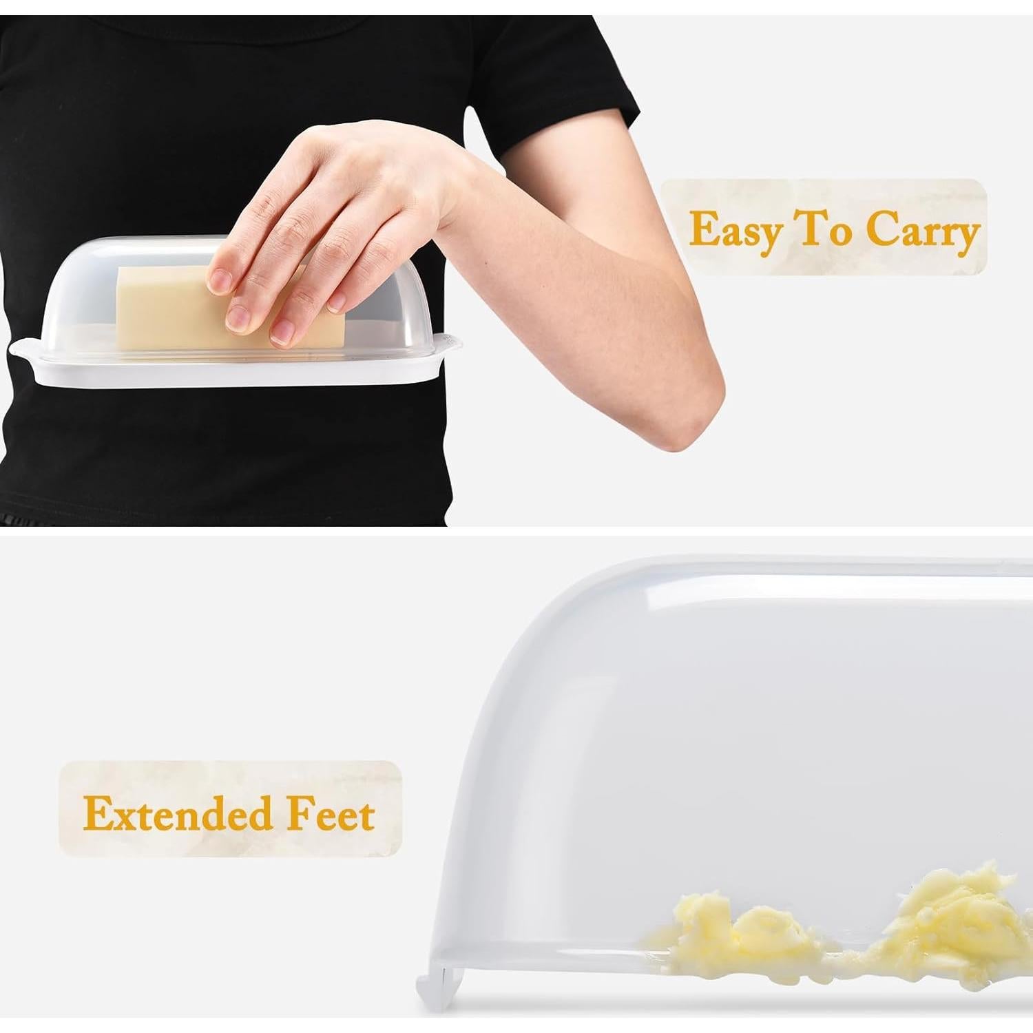 Plato para Mantequilla Hermético AONCO 245g con Tapa Blanco