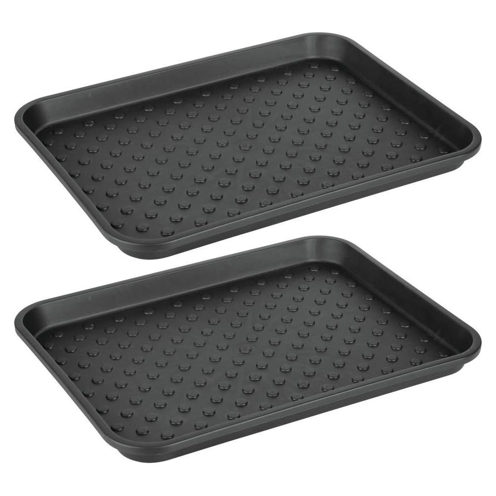 Bandeja de Plástico iDesign para Fregadero - Juego de 2, 43x33 cm, Negro