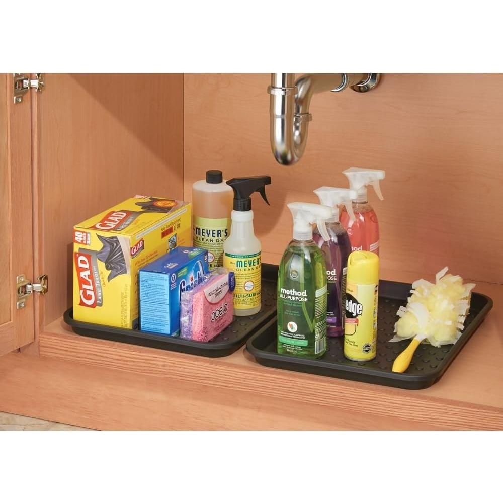 Bandeja de Plástico iDesign para Fregadero - Juego de 2, 43x33 cm, Negro