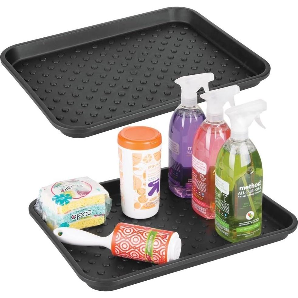 Bandeja de Plástico iDesign para Fregadero - Juego de 2, 43x33 cm, Negro
