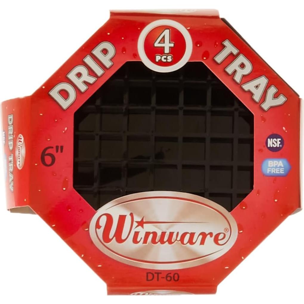 Contador de Bandejas de Goteo Winco DT-60, 4 Piezas, Negro