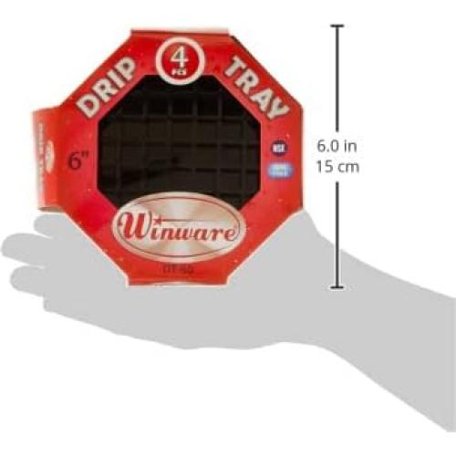 Contador de Bandejas de Goteo Winco DT-60, 4 Piezas, Negro