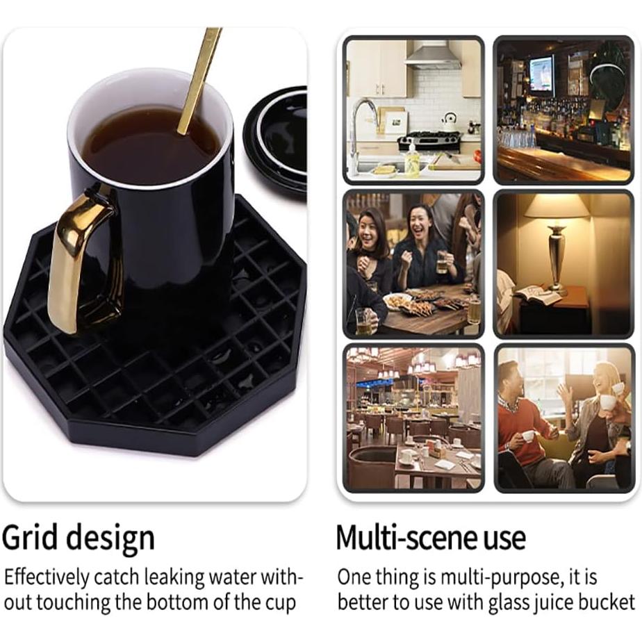 Bandeja de Goteo Octagonal Reunión Feliz 3 Piezas 102x102mm