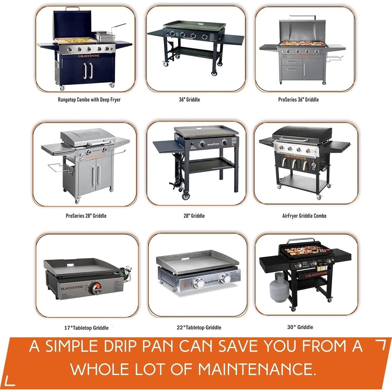 Paquete de 30 forros de bandeja de goteo Blackstone 43-91 cm