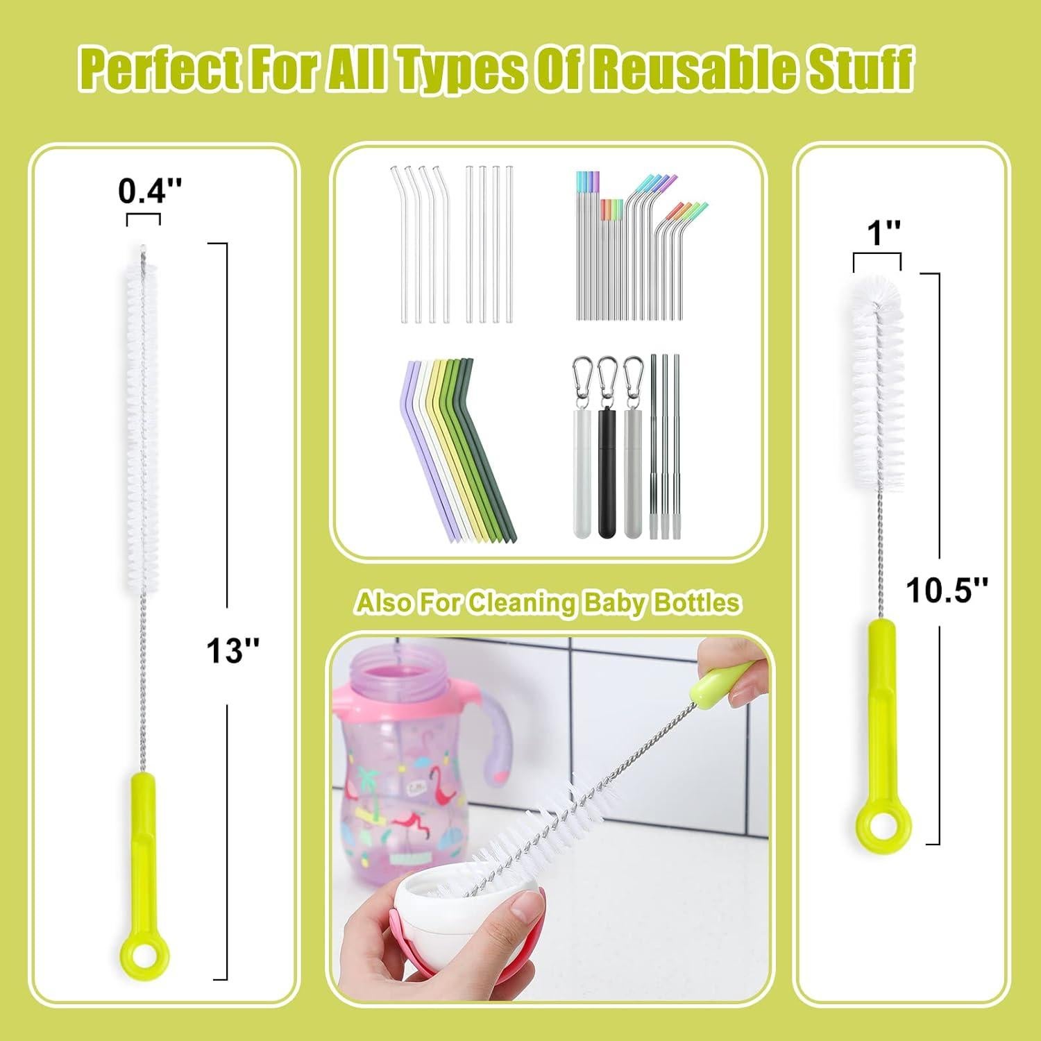 Juego de 5 Cepillos Limpiadores Hiware para Botellas y Tubos