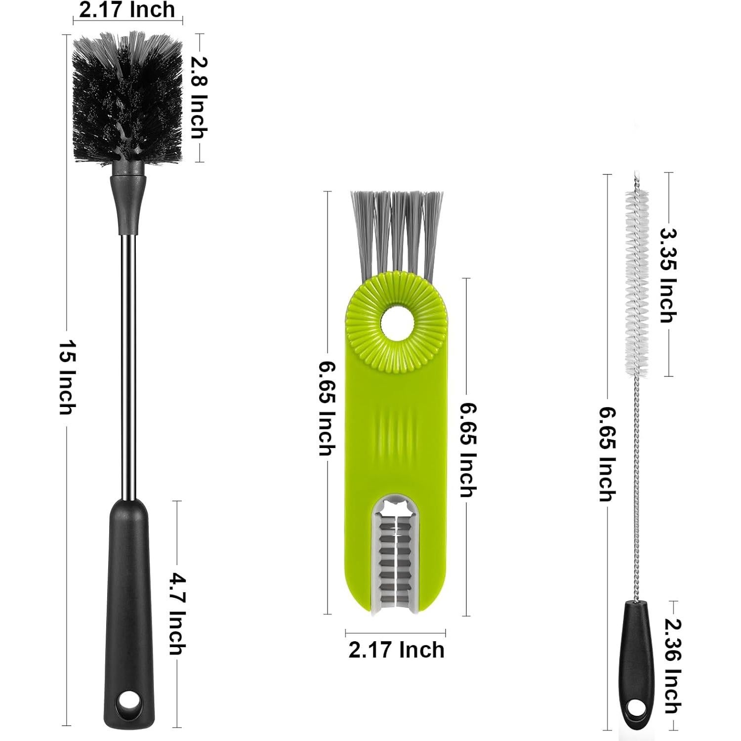 Cepillo para Botellas ToGeeKa 3 Piezas Acero Inoxidable 38.1 cm