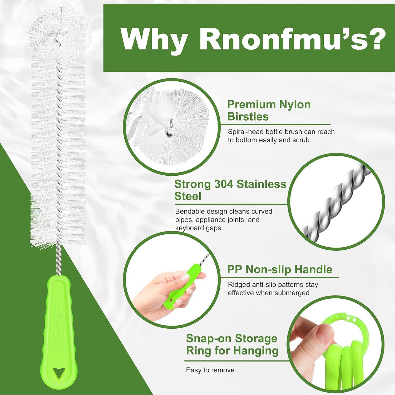 Juego de Cepillos Limpiadores de Botellas Rnoafmu - 3 Unidades