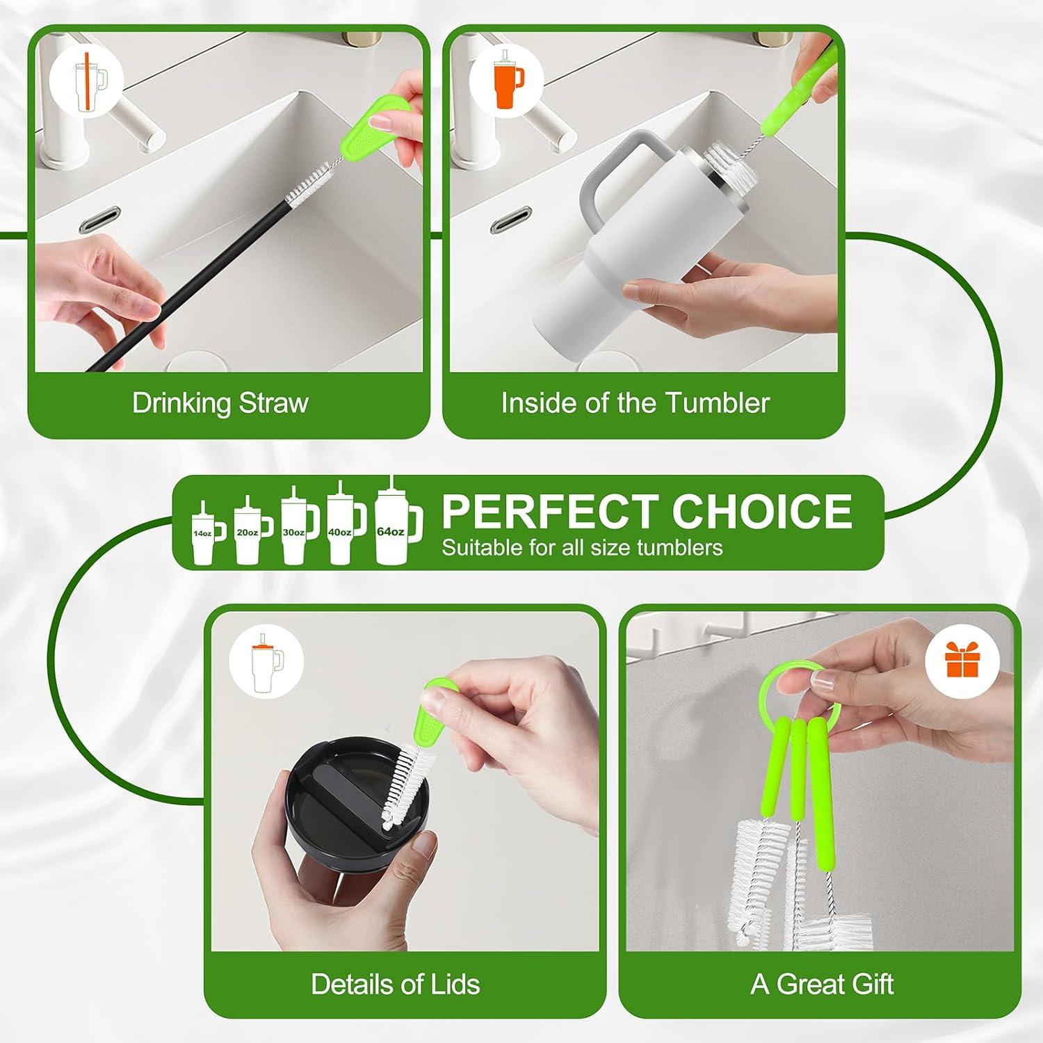 Juego de Cepillos Limpiadores de Botellas Rnoafmu - 3 Unidades