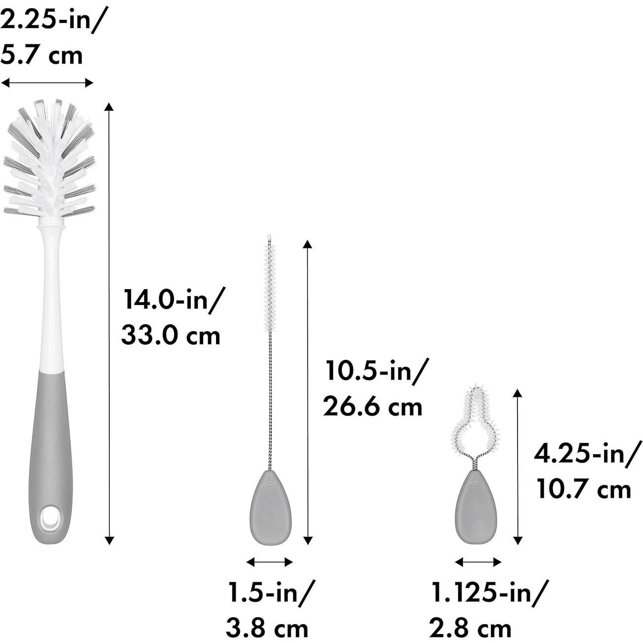 Juego de cepillos OXO Tot para limpiar botellas y popotes