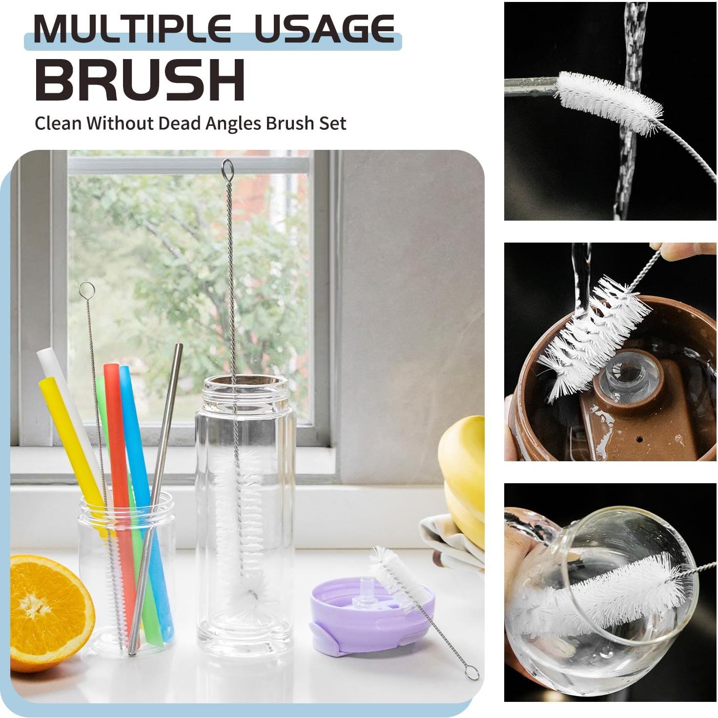 Juego de 3 cepillos de limpieza de botellas Living&Giving