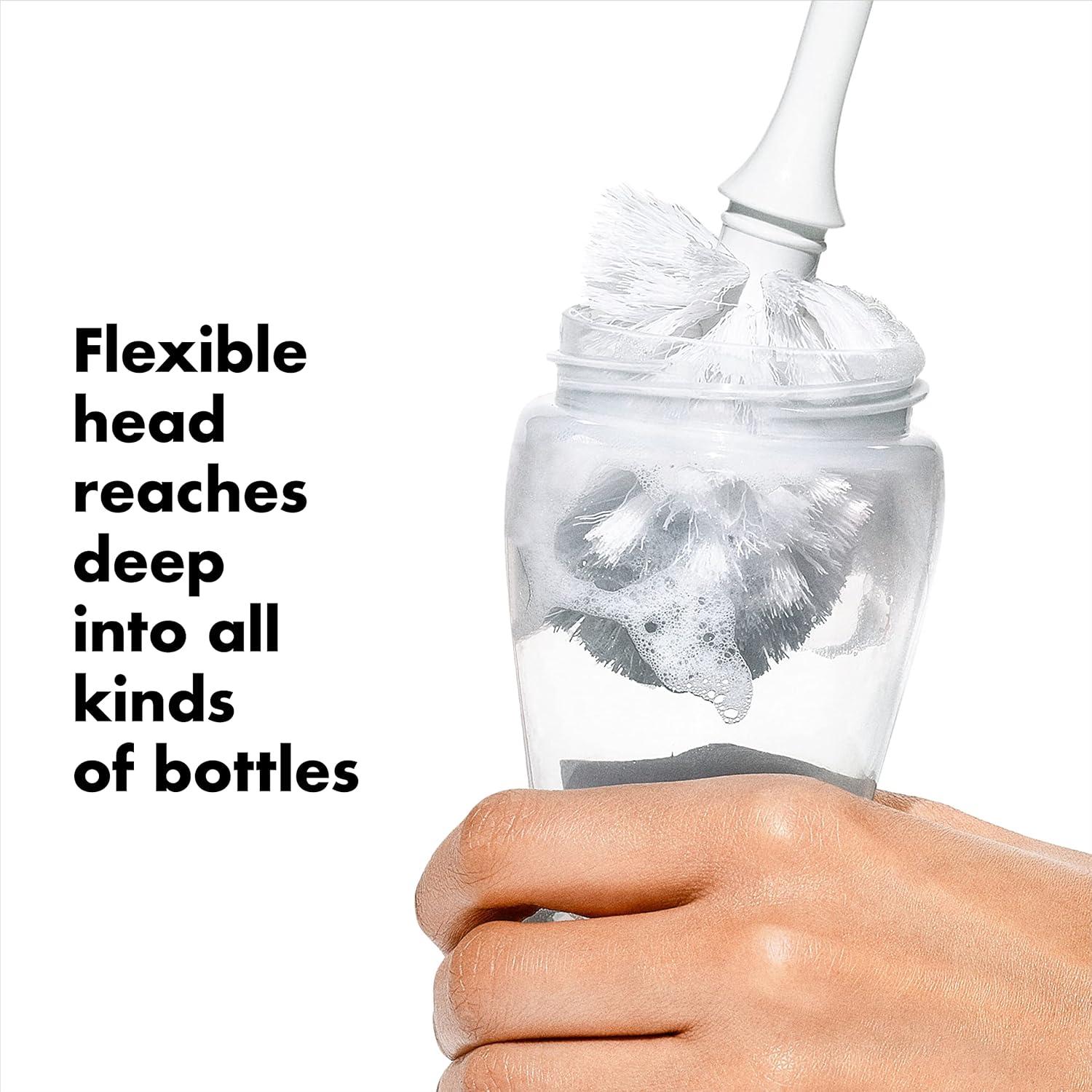 Cepillo para Botellas OXO Tot con Limpiador de Tetinas Gris