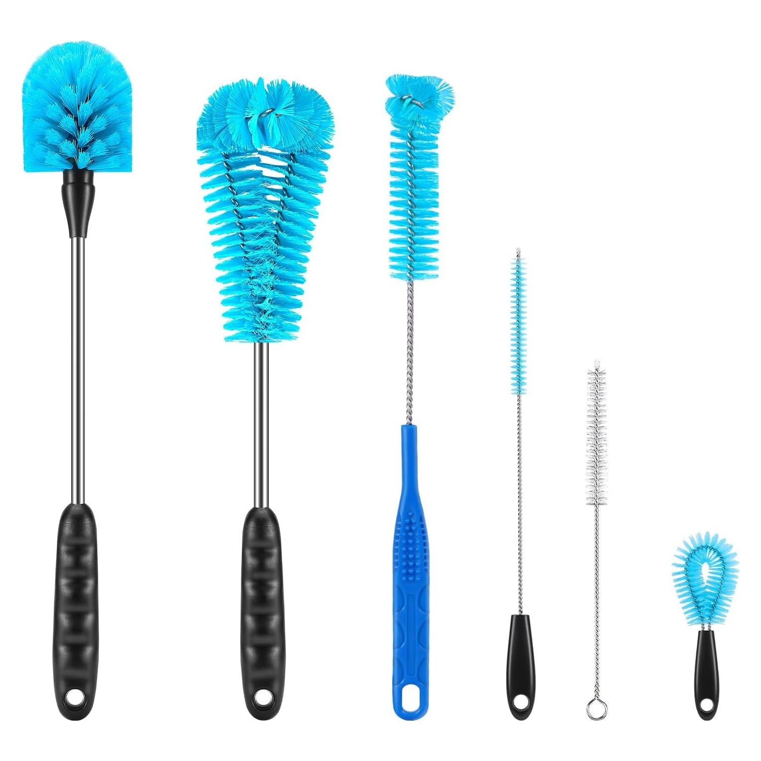 Juego de 6 Cepillos de Limpieza de Botellas ISSHU - Mango Largo