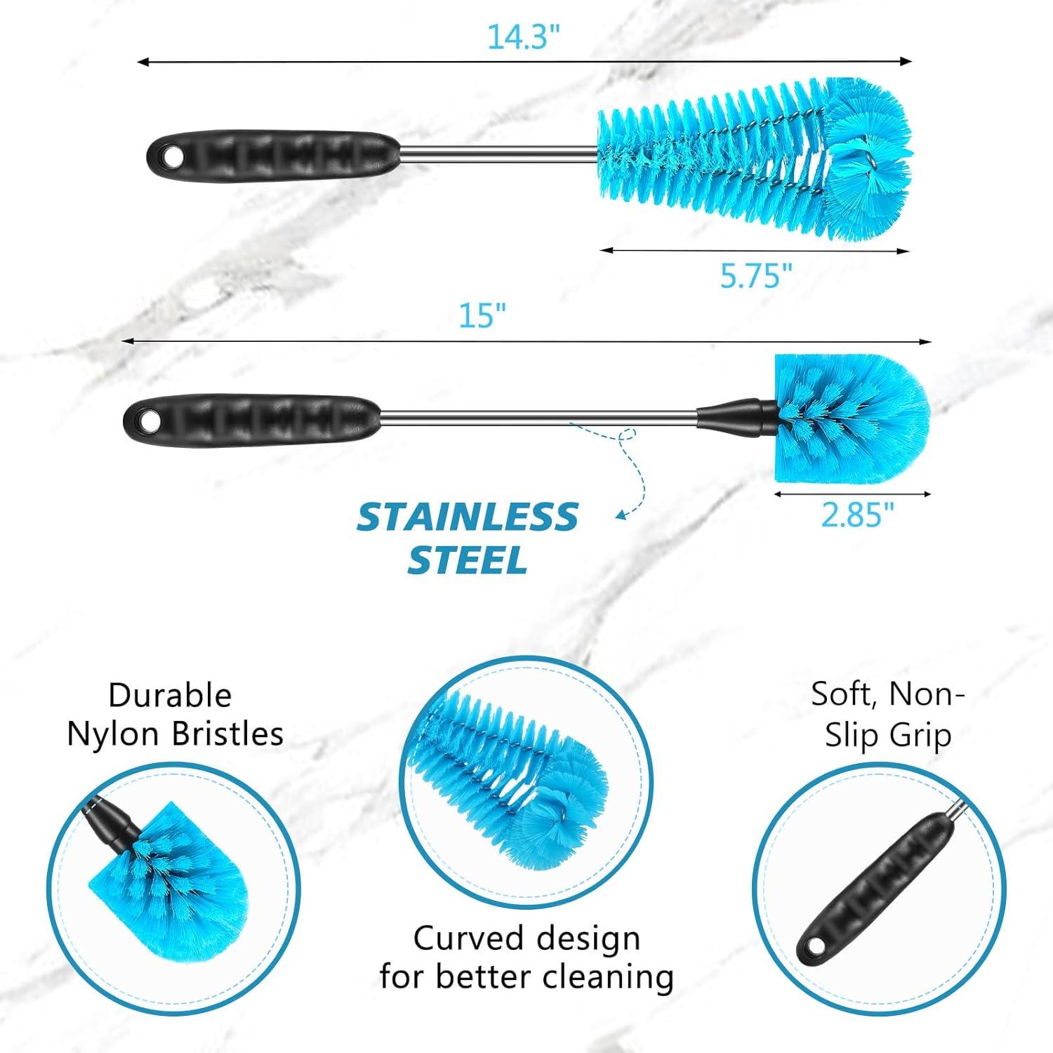 Juego de 6 Cepillos de Limpieza de Botellas ISSHU - Mango Largo