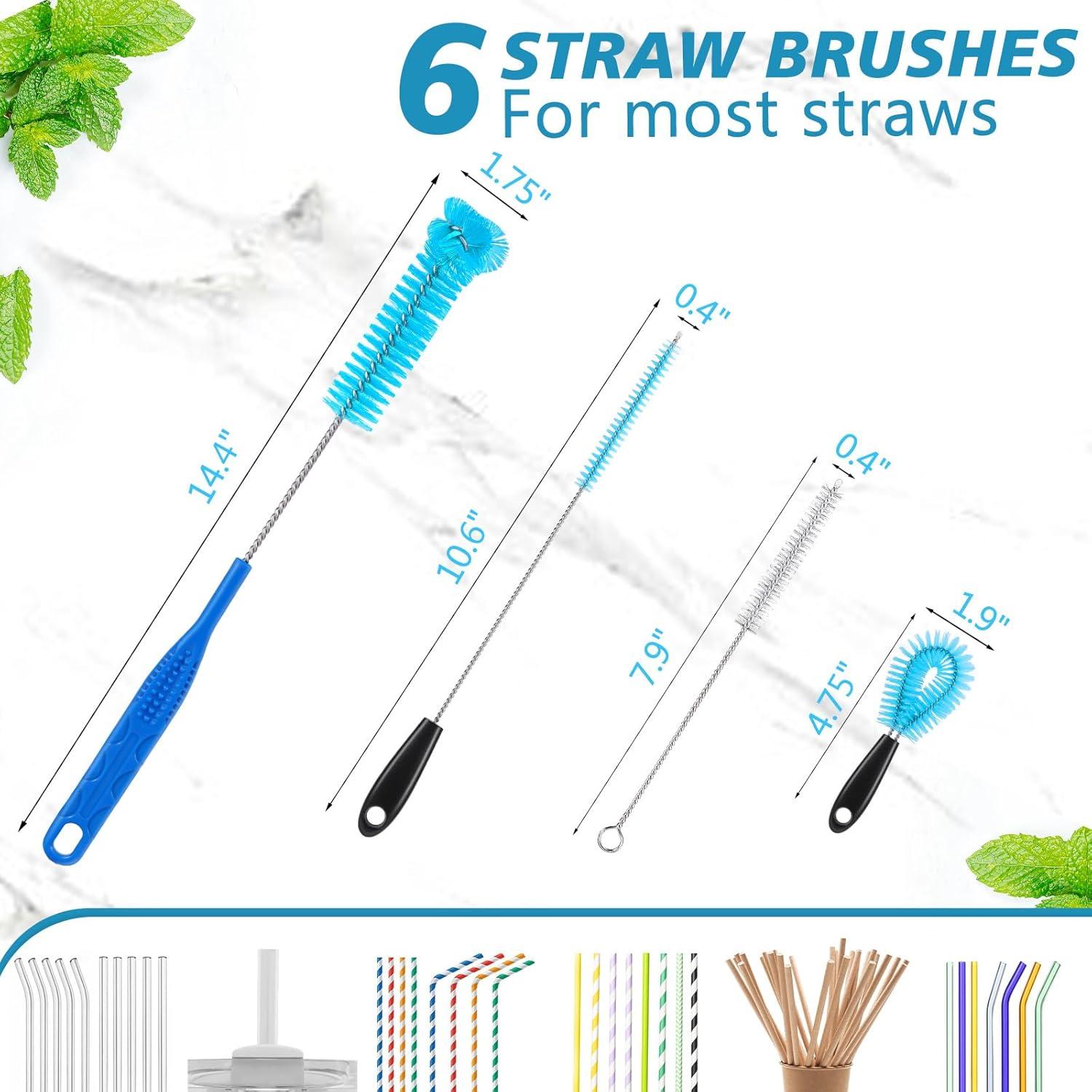 Juego de 6 Cepillos de Limpieza de Botellas ISSHU - Mango Largo