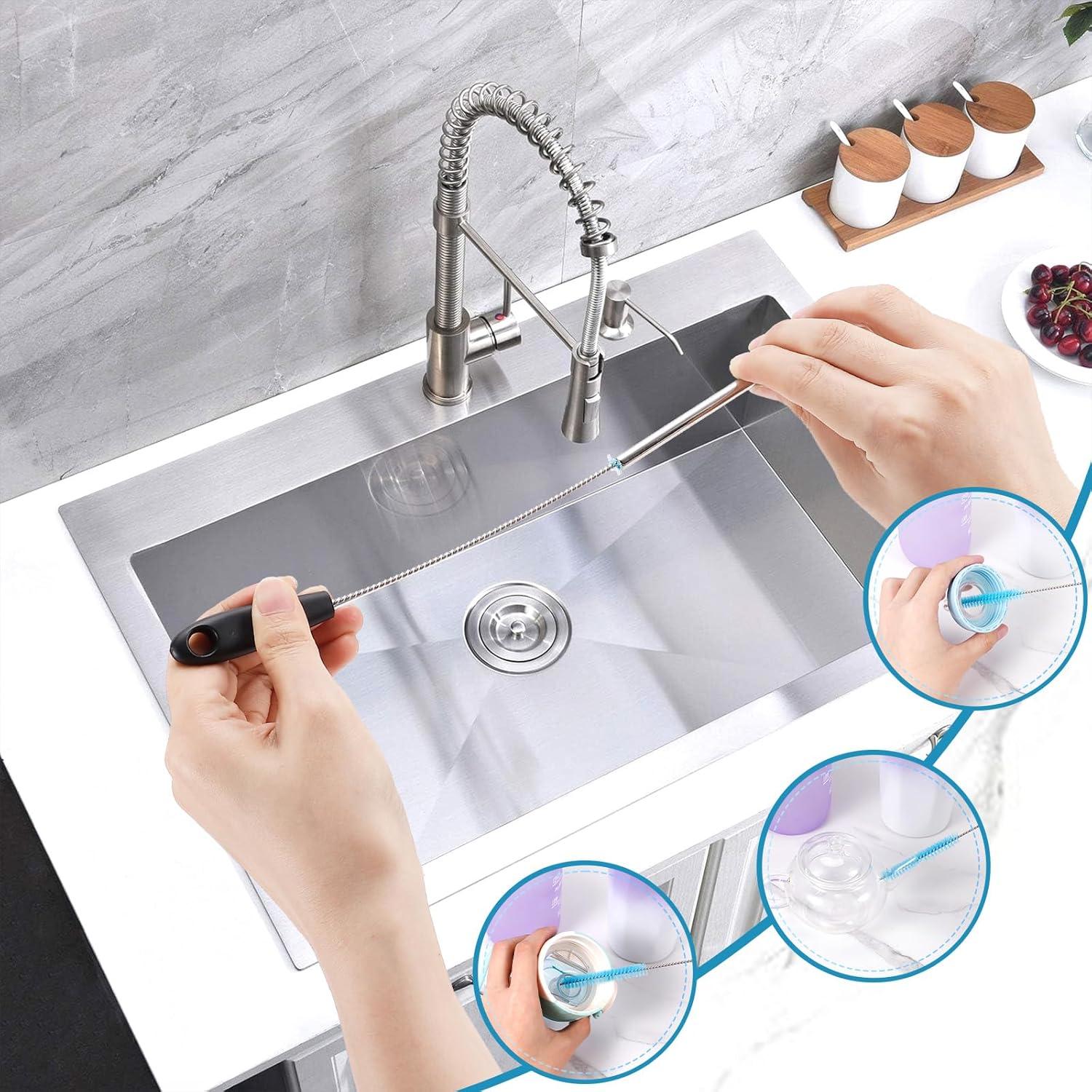 Juego de 6 Cepillos de Limpieza de Botellas ISSHU - Mango Largo