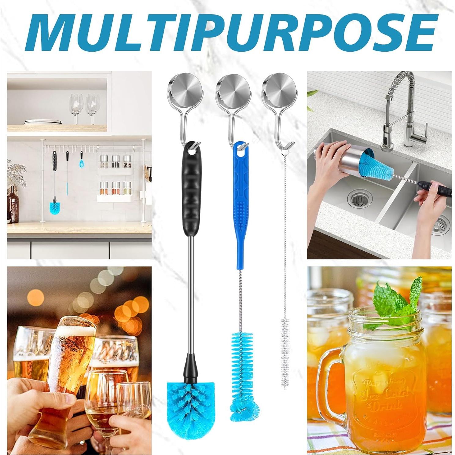 Juego de 6 Cepillos de Limpieza de Botellas ISSHU - Mango Largo