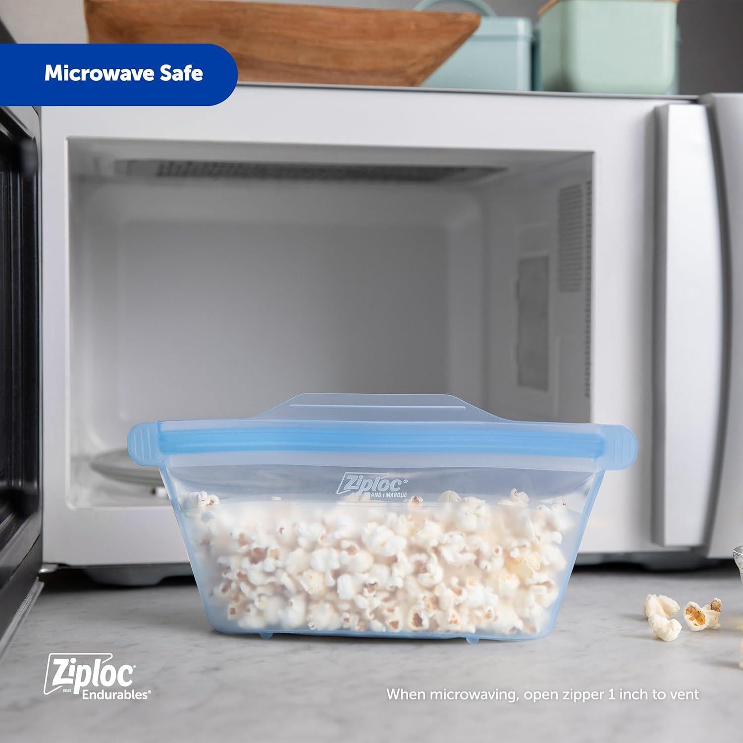 Paquete de Bolsas y Contenedores Ziploc de Silicona Reutilizables