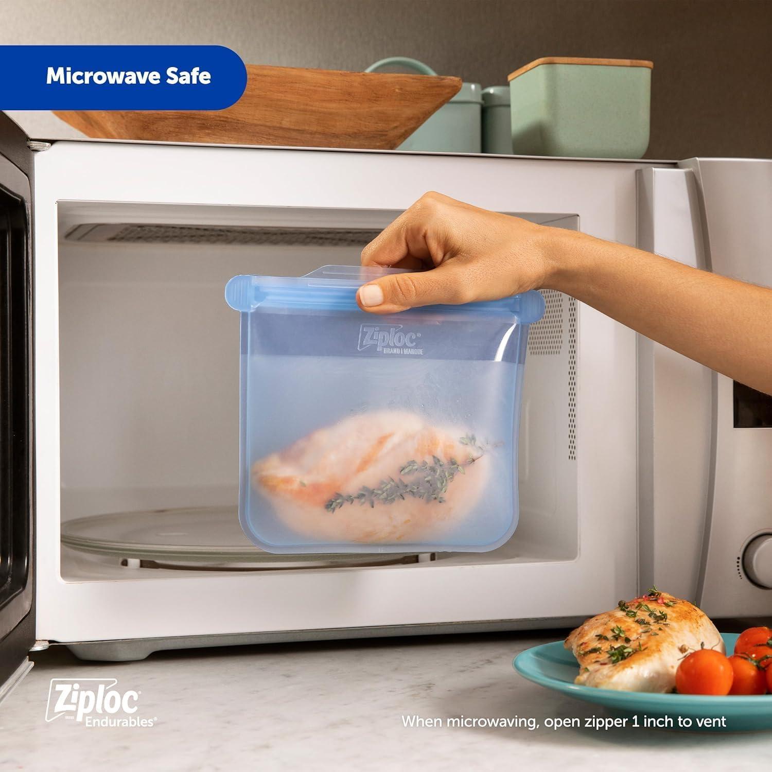 Bolsa Mediana Ziploc Endurables de Silicona Reutilizable 946ml