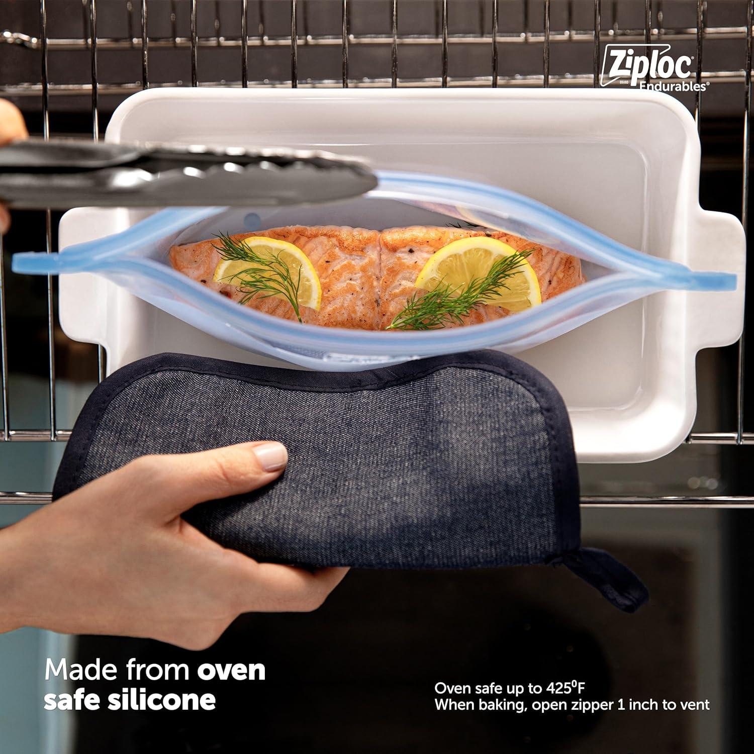 Bolsas Ziploc Endurables Grandes y Contenedor Mediano Silicona