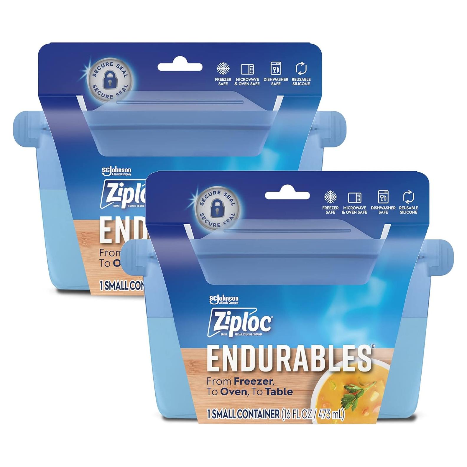 Contenedor Pequeño Ziploc Endurables 2 Tazas Silicona Reutilizable