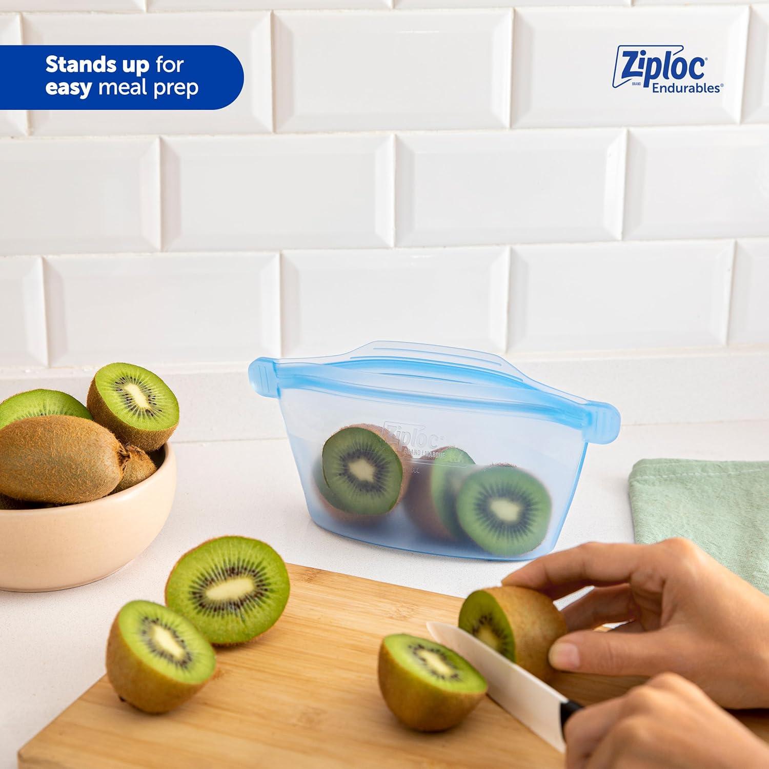 Contenedor Pequeño Ziploc Endurables 2 Tazas Silicona Reutilizable