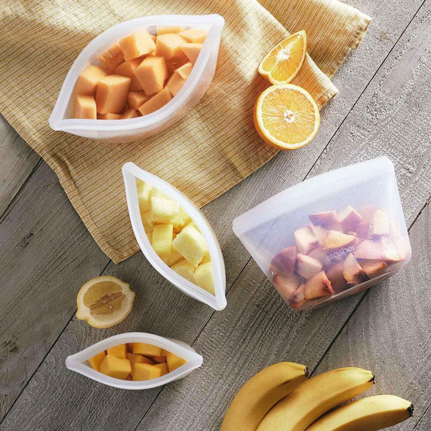 Bolsas de Almacenamiento de Alimentos Stasher 4-Pack Silicona