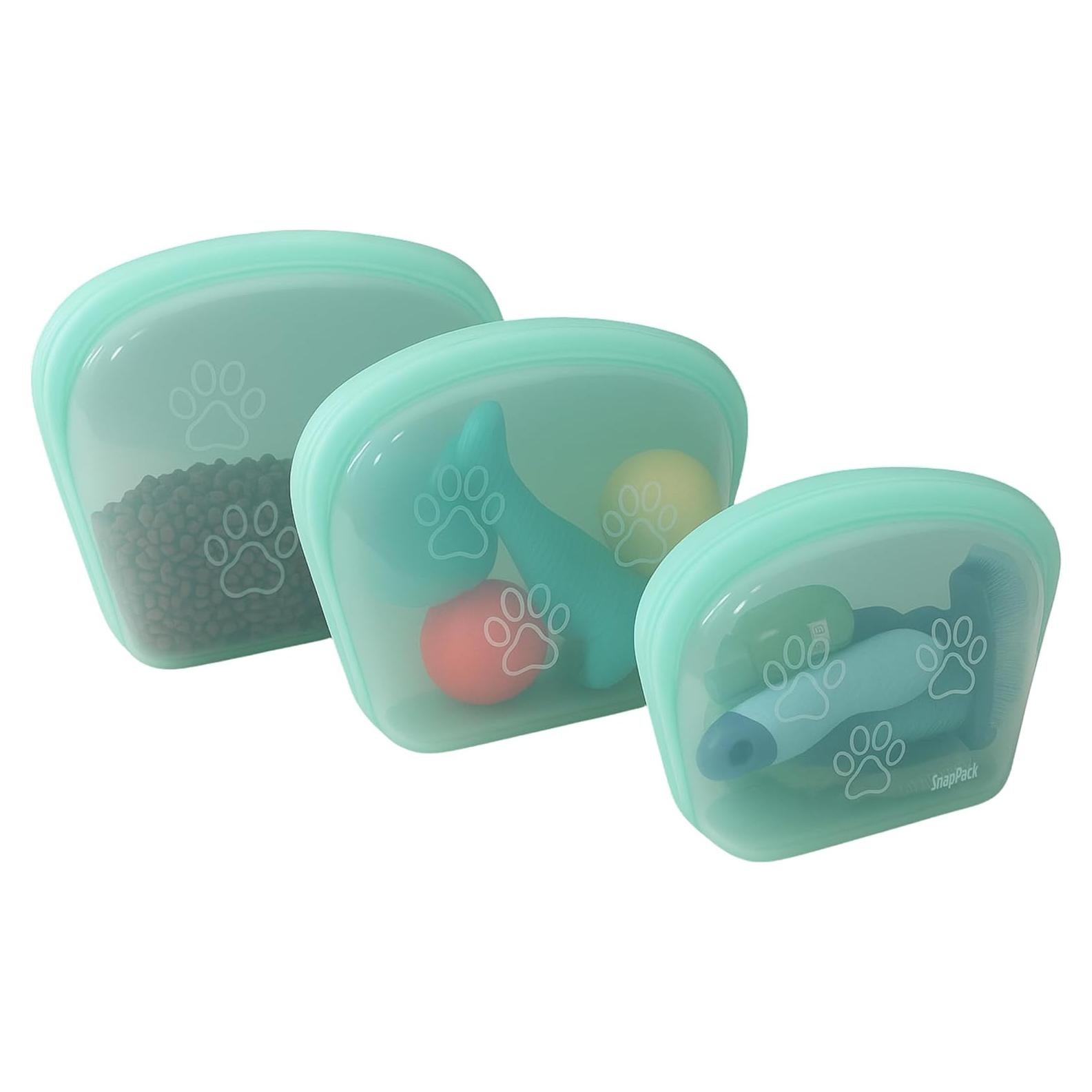 Bolsas de Silicona Reutilizables SnapPack 3-Pack Teal 1000ml 2000ml 3500ml