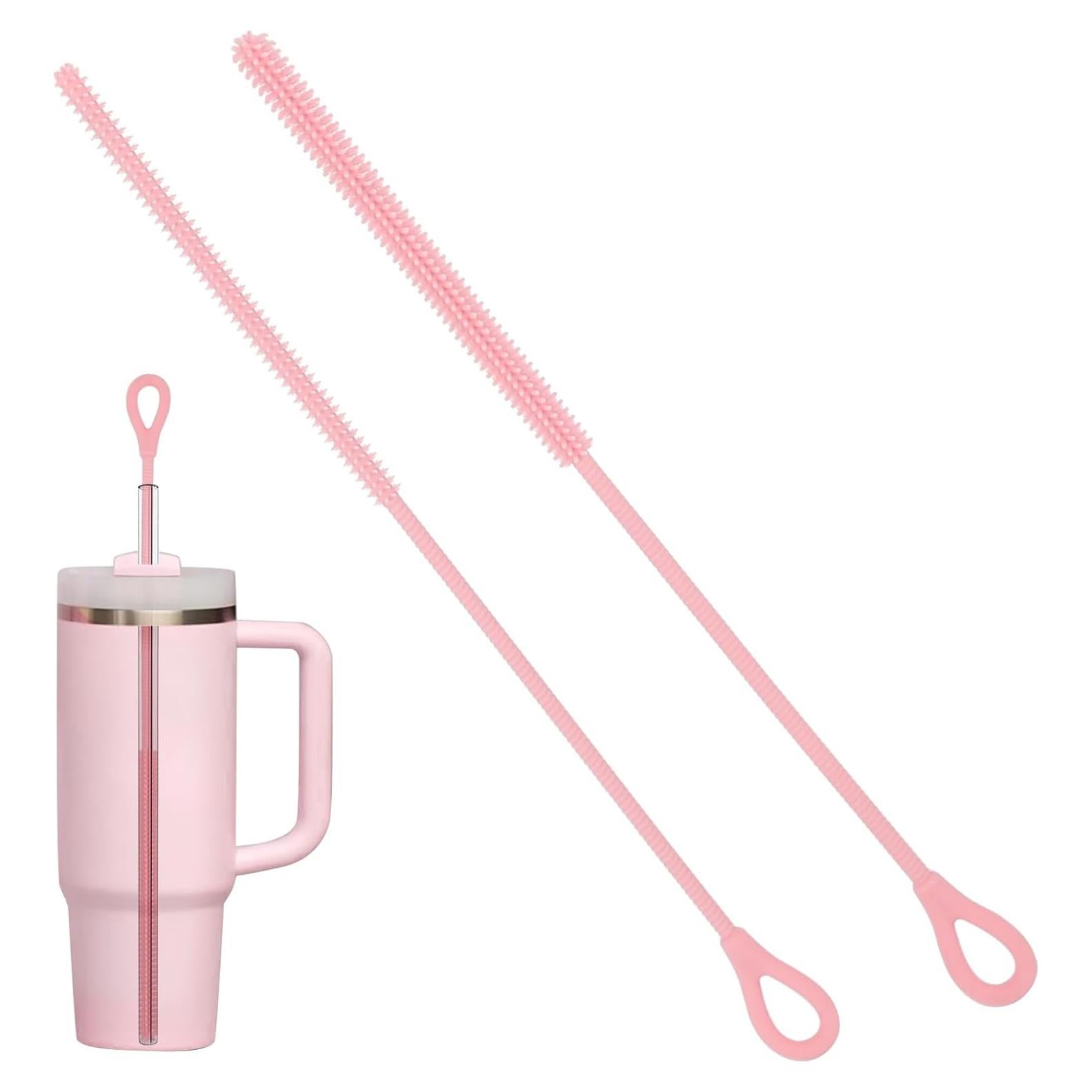 Set de 2 Cepillos Limpiadores de Pajitas Cabipeove 25cm Rosa